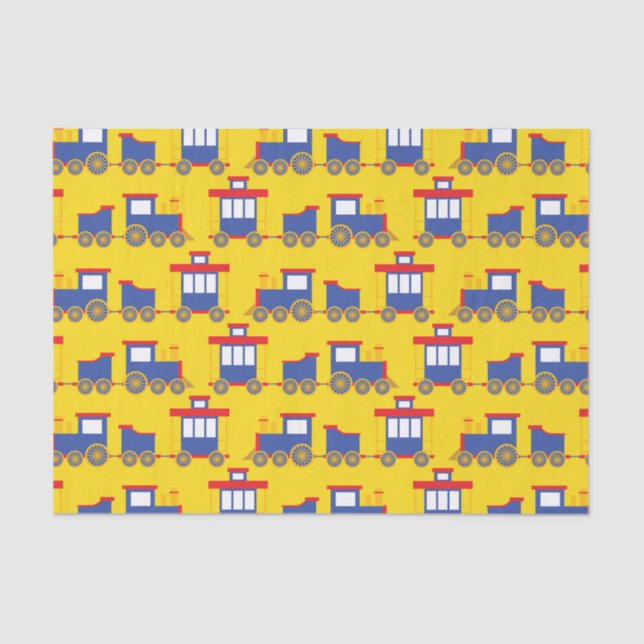 Train Cute Choo-Choo 1st Birthday Party Theme Tissue Paper (Front)