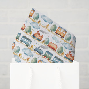Train Decoupage Tissue Paper