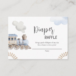 Train diaper raffle, Chugga choo Baby shower Enclosure Card
