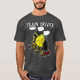 Train Driver Steam Locomotive Rail Enthusiasts Yel T-Shirt