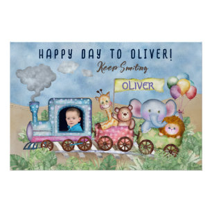 Train engine Birrthday Poster