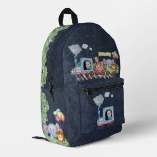 Train engine for boys printed backpack