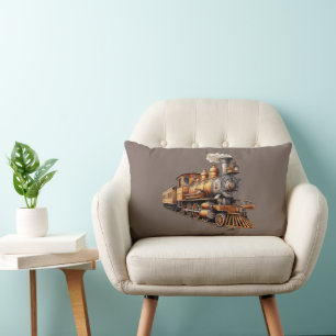Train Engine Locomotive Throw Pillow