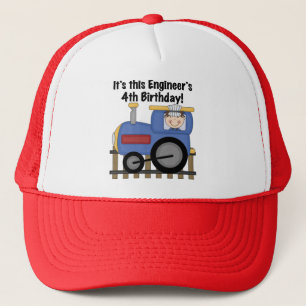 Train Engineer 4th Birthday Tshirts and Gifts Trucker Hat
