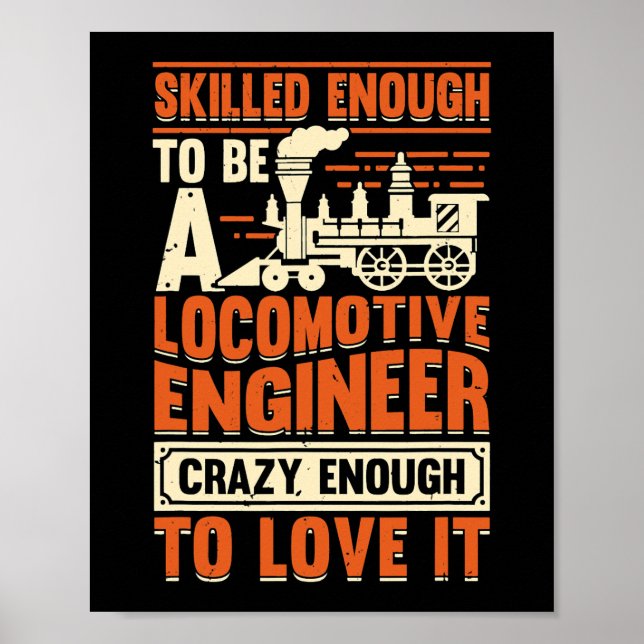 Train Engineering Design for a Locomotive Engineer Poster (Front)