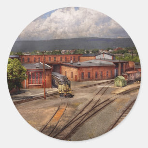 Train - Entering the train yard Classic Round Sticker