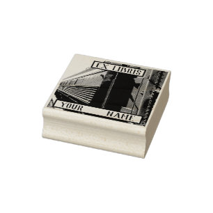 Train Ex Libris Bookplate Rubber Stamp