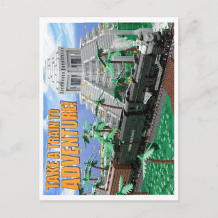 Train Expedition to Ancient Ruins Postcard