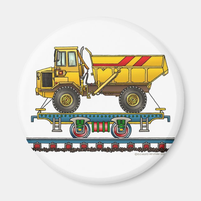 Train Flat Car Dump Truck Magnets (Front)