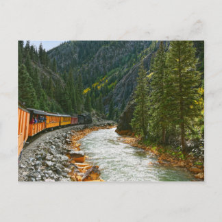 Train Following the Animas River, Colorado Postcard