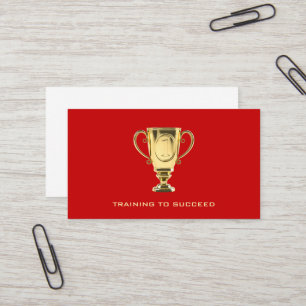 Train for success red white sports coach business card