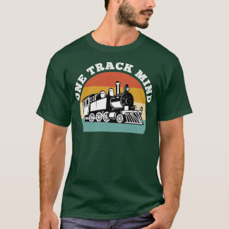 Train Gift Funny One Track Mind Conductor Retro Vi T-Shirt