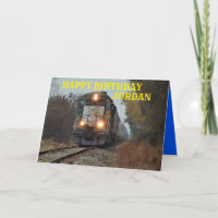 Train going down the Tracks Greeting Card