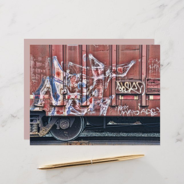 Train Graffiti Grunge Colourful Urban Street Art (Front/Back In Situ)