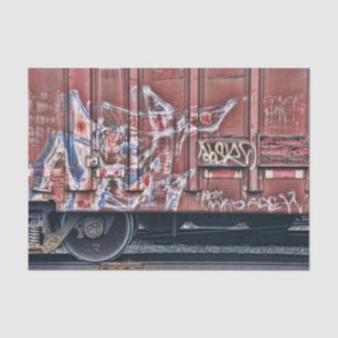 Train Graffiti Grunge Colourful Urban Street Art Tissue Paper