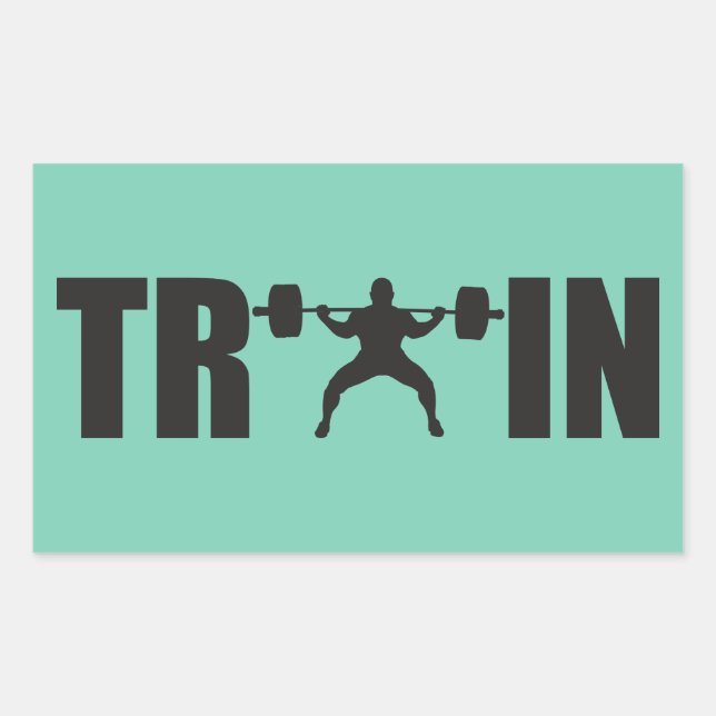 TRAIN - Gym Motivation Rectangular Sticker (Front)