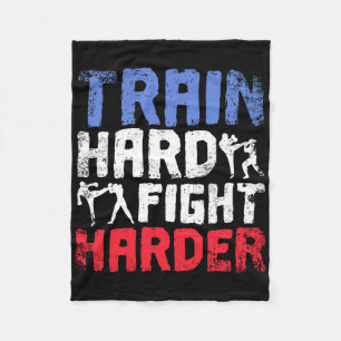 Train Hard Fight Harder Savate  Fleece Blanket