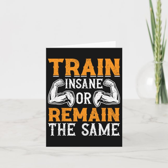 Train Hard Graphic For Bodybuilding Fans  Card (Front)