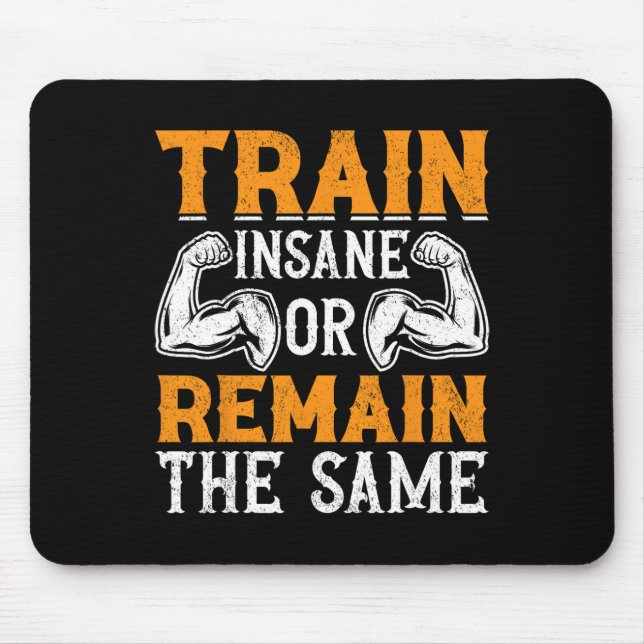 Train Hard Graphic For Bodybuilding Fans  Mouse Pad (Front)