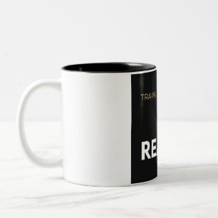 Train Hard Stay Ready Powerlifting Gym Motivation Two-Tone Coffee Mug