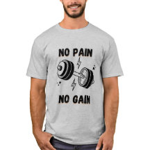 Train Hard Tee – No Pain No Gain Statement T-Shirt