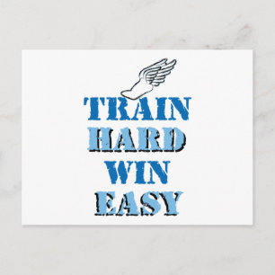 Train hard Win Easy - Track and Field Postcard