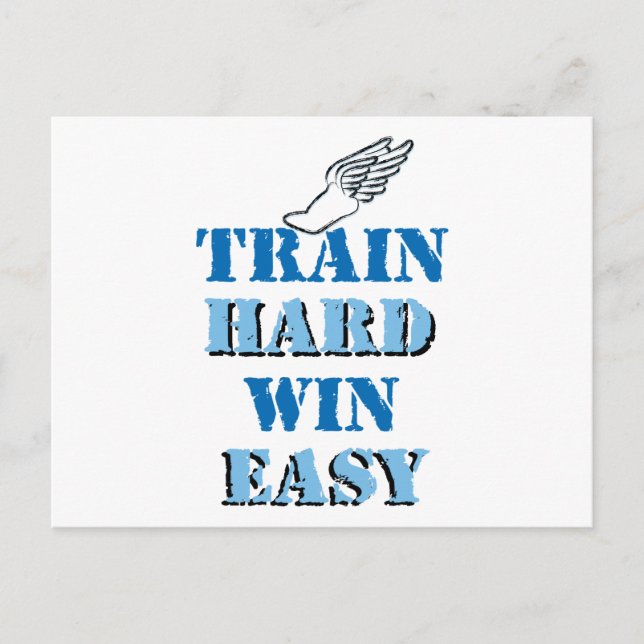 Train hard  Win Easy - Track and Field Postcard (Front)