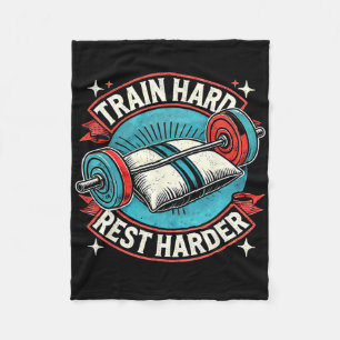 Train Hart Rest Harder Barbell Bodybuilding 1 Fleece Blanket
