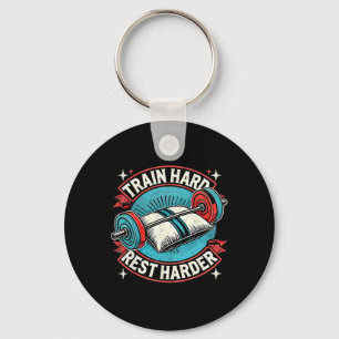 Train Hart Rest Harder Barbell Bodybuilding 1 Key Ring