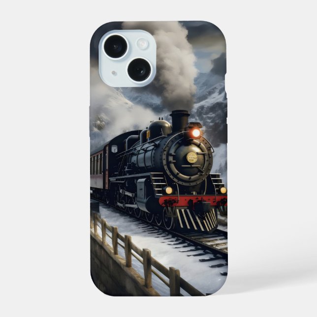 Train in Mountains iPhone 15 Case (Back)