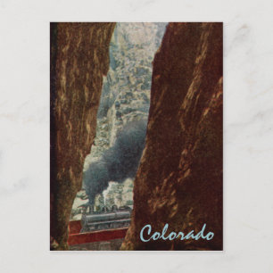 Train in Royal Gorge Crevice Postcard