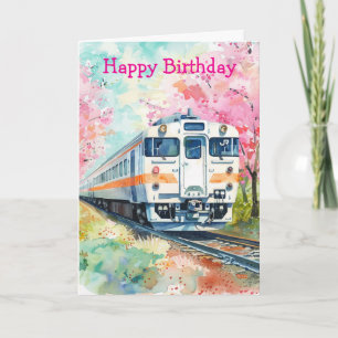 Train in Spring Time Card