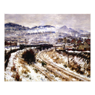 Train in the Snow at Argenteuil Photo Print