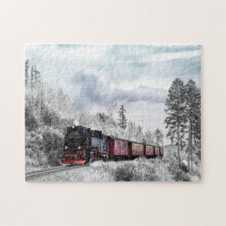 Train in Winter Scene Jigsaw Puzzle