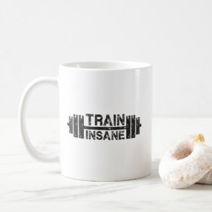 Train Insane - Barbell, Gym, Workout Inspirational Coffee Mug