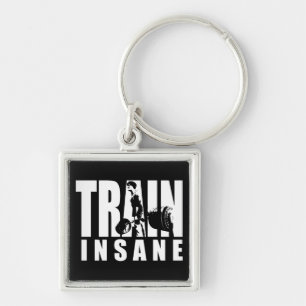 TRAIN INSANE - Deadlift - Gym Workout Motivational Key Ring