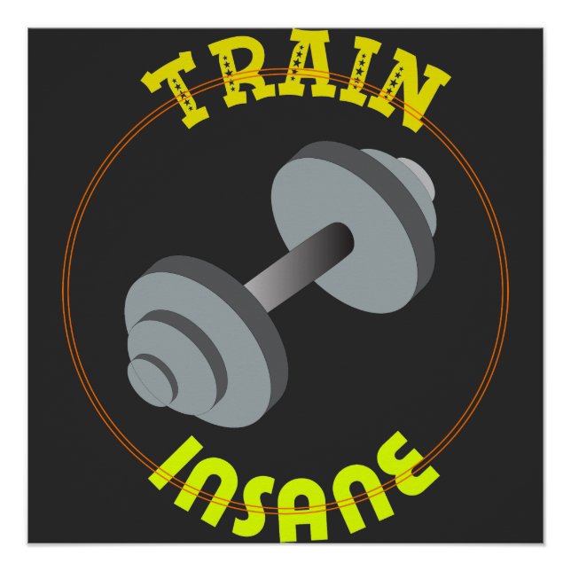 Train Insane Gym and Fitness Poster (Front)