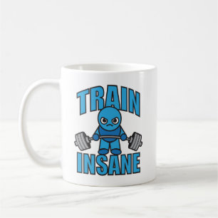 TRAIN INSANE Kawaii Weightlifter Deadlift Workout Coffee Mug