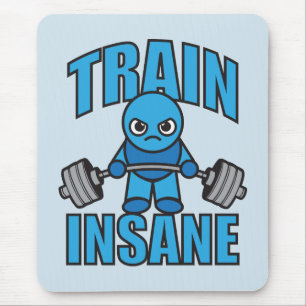 TRAIN INSANE Kawaii Weightlifter Deadlift Workout Mouse Pad