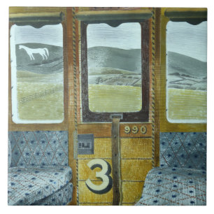Train Landscape (by Eric Ravilious) Ceramic Tile