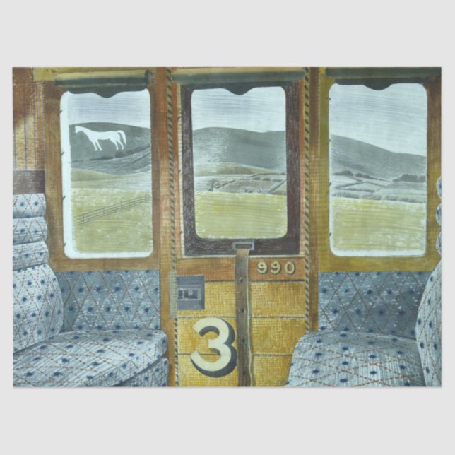 Train Landscape (by Eric Ravilious) Tissue Paper (Front)