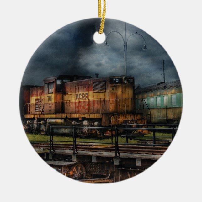Train - Let's go for a spin Ceramic Ornament (Front)