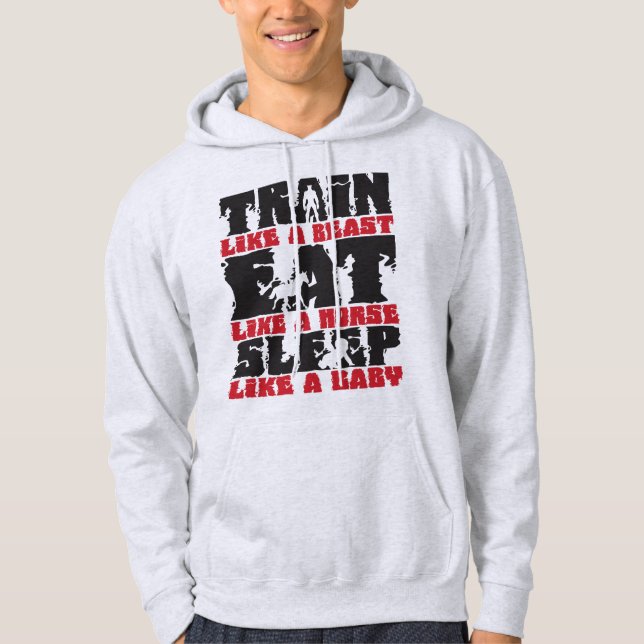 Train Like A Beast - Gym and Fitness Motivation Hoodie (Front)