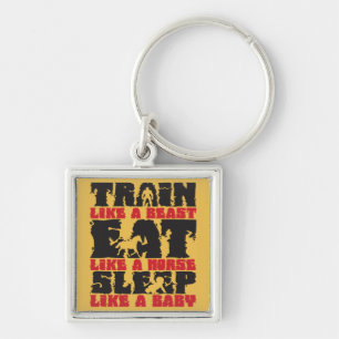 Train Like A Beast - Gym and Fitness Motivation Key Ring