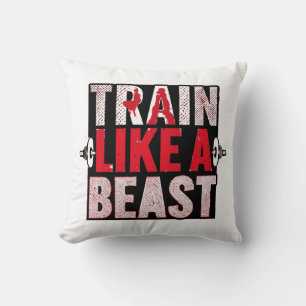 Train Like a Beast Gym Motivation Shirt Cushion