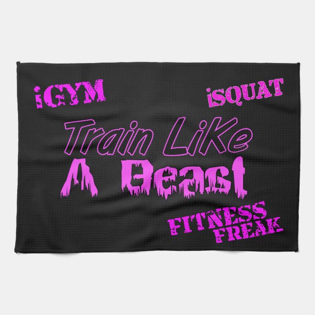 Train Like A Beast Ladies Gym Towel 16" x 24" (Horizontal)