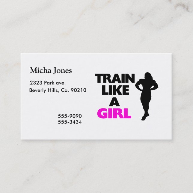 Train Like A Girl Business Card (Front)