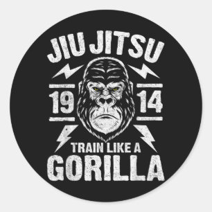 Train Like a Gorilla Jiu Jitsu Brazilian Jujitsu Classic Round Sticker