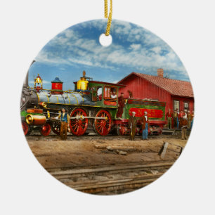 Train - Locomotive - Apache Number 23 1868 Ceramic Ornament
