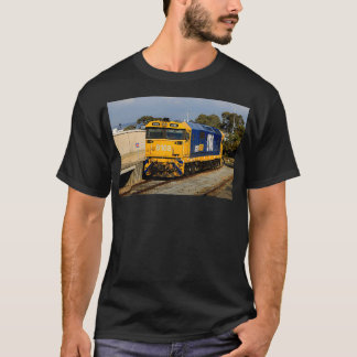 Train locomotive engine blue amp yellow 1 T-Shirt